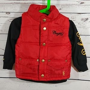Baby Size 18 Months Matching Coogi Puffer Vest & Long Sleeve T-Shirt